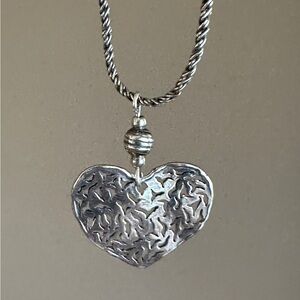 Silpada Sterling 925 Filigree Heart Pendant Necklace